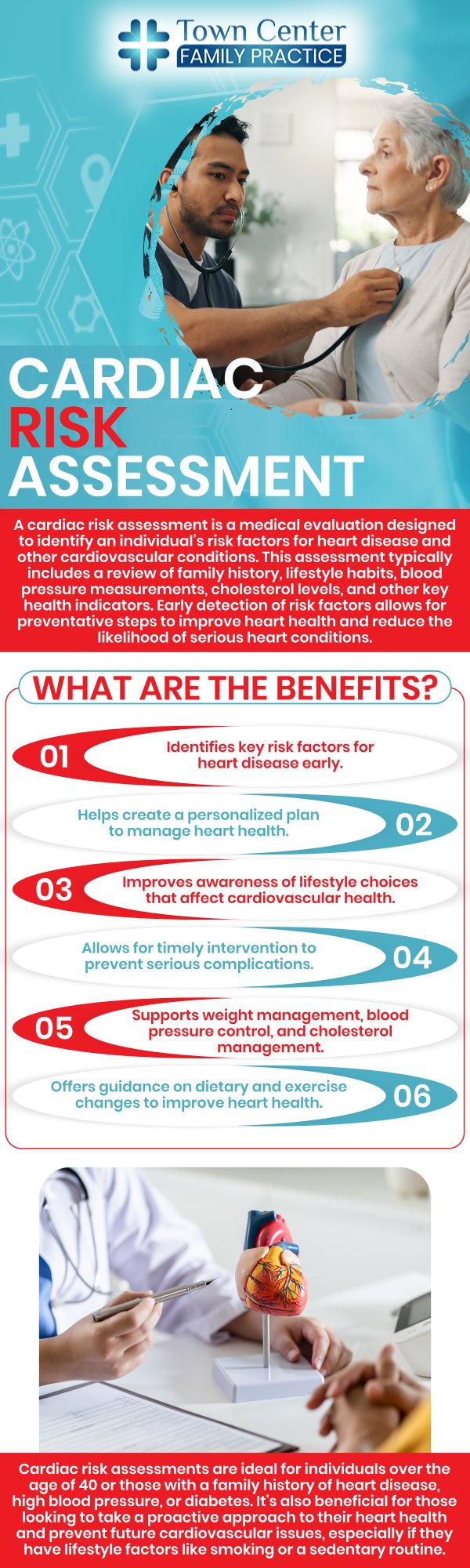 Cardiac risk screening evaluates an individual's likelihood of developing heart disease, stroke, or other cardiovascular problems by assessing factors like blood pressure, cholesterol levels, family history, and lifestyle habits. This preventative process often involves blood tests, physical exams, and detailed health questionnaires to quantify the overall risk profile. Early identification through screening allows Dr. Neetu Singh, MD, to recommend timely, personalized interventions, such as diet and exercise changes or medication, significantly reducing future cardiac events. For more information, contact us or schedule an appointment online. We are conveniently located at 1642 N. Volusia Ave, Orange City, FL 32763. Cardiac risk screening evaluates an individual's likelihood of developing heart disease, stroke, or other cardiovascular problems by assessing factors like blood pressure, cholesterol levels, family history, and lifestyle habits. This preventative process often involves blood tests, physical exams, and detailed health questionnaires to quantify the overall risk profile. Early identification through screening allows Dr. Neetu Singh, MD, to recommend timely, personalized interventions, such as diet and exercise changes or medication, significantly reducing future cardiac events. For more information, contact us or schedule an appointment online. We are conveniently located at 1642 N. Volusia Ave, Orange City, FL 32763.